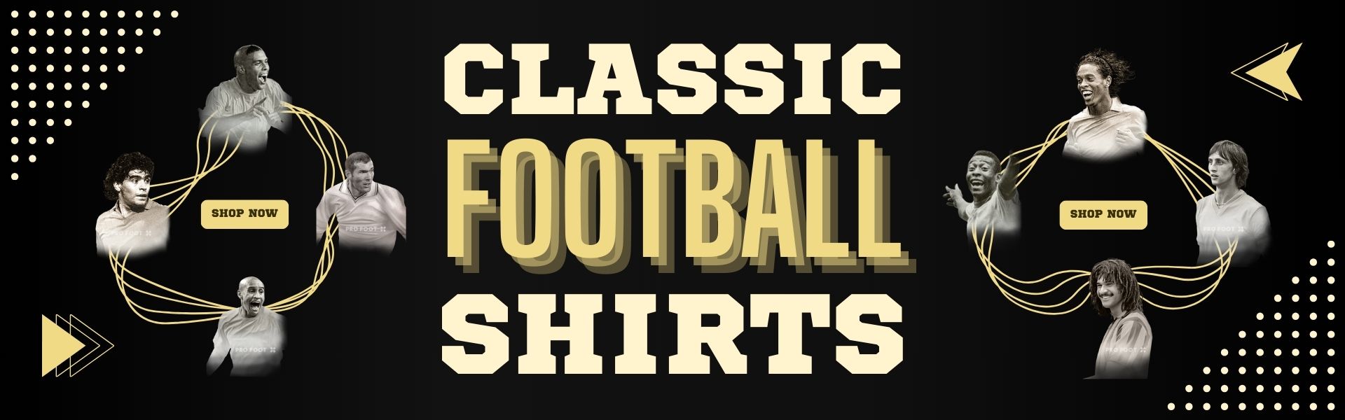 Classic Retro Football Shirts Banner